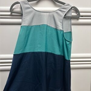 BCBGMaxAzria Light Gray and blue shirt